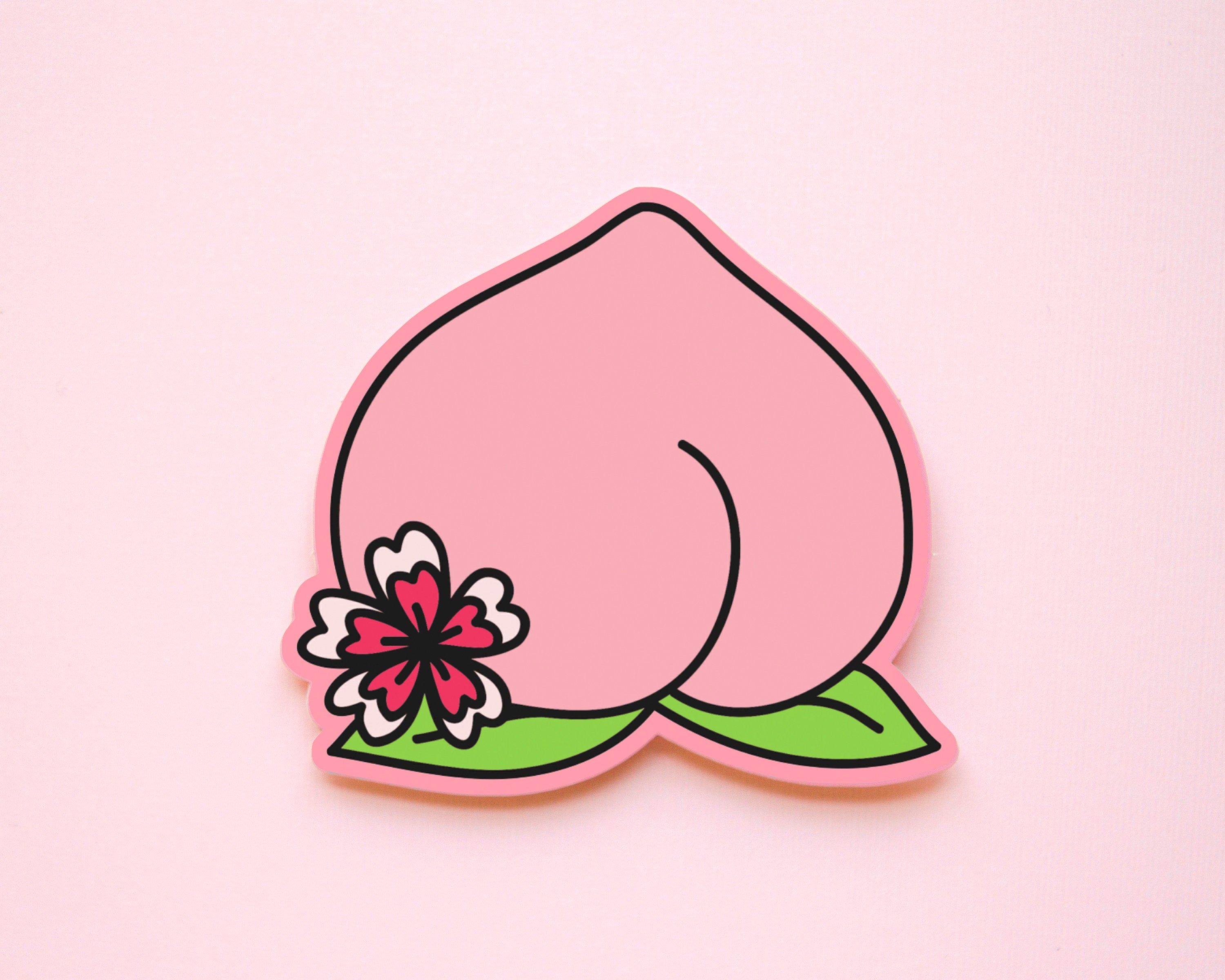 Peach Booty Vinyl Sticker Decal – BBW Thick Girls, Phat Girls, Junk In The Trunk