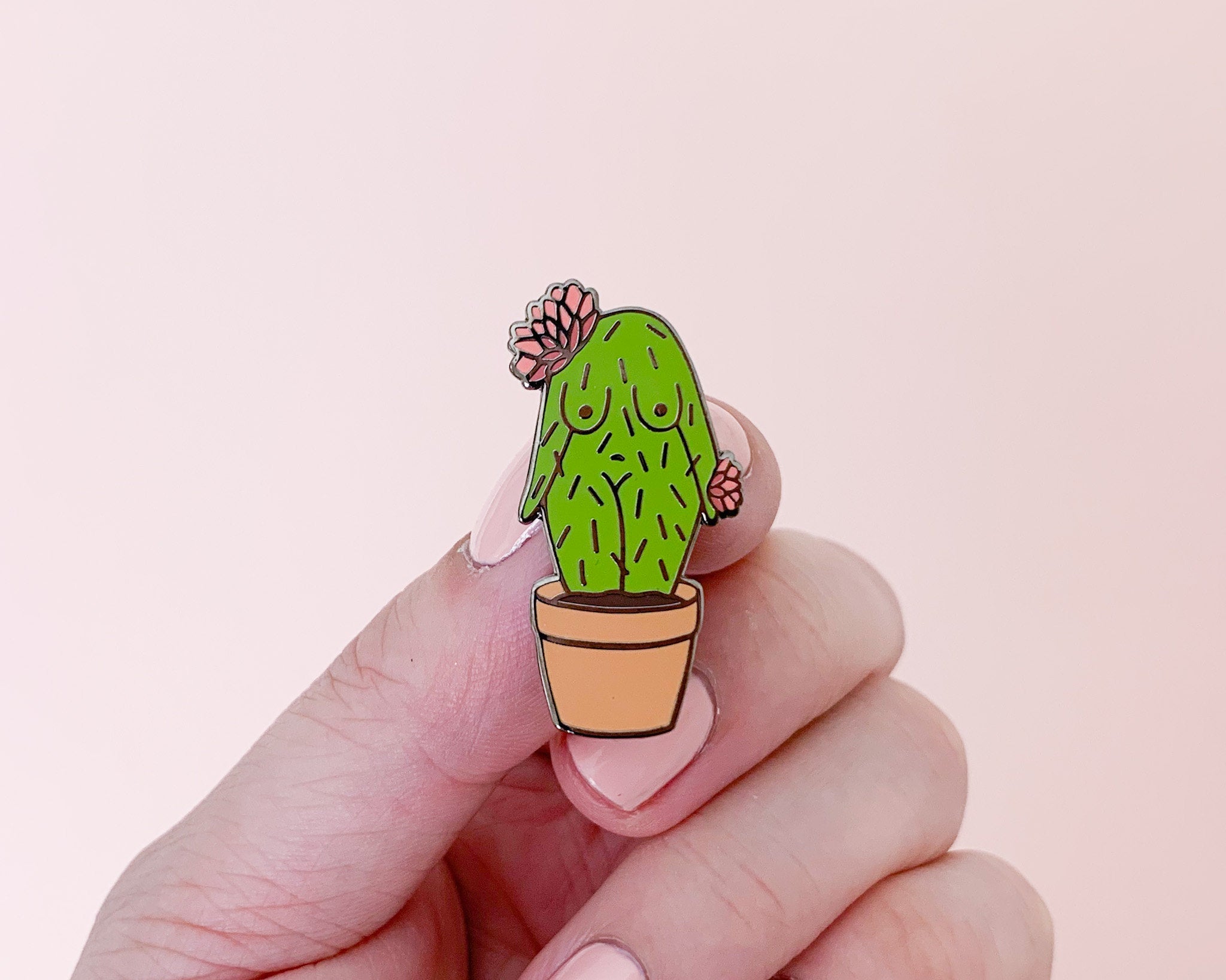 Cactus Girl Enamel Pin 2 Pins