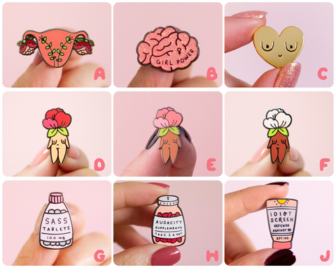 Feminist Enamel Pin Set