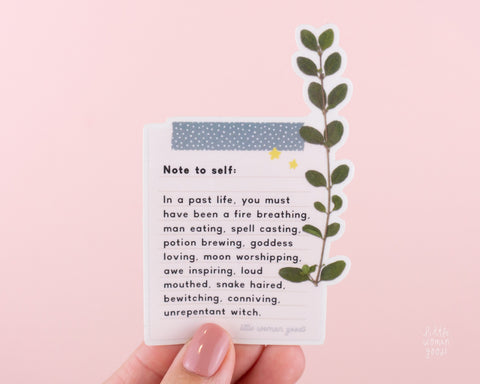Note to Self- Witch Vinyl Sticker