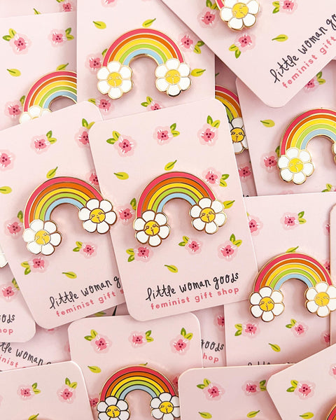 Rainbow Feminist Enamel Pin