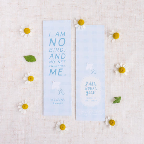 Feminist Literary Bookmark- Charlotte Brontë Quote Gift for Classic Lit Readers, Book Clubs