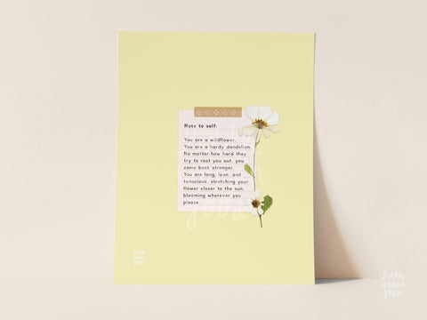 Note to Self Wildflower Art Print
