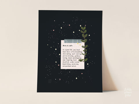 Note to Self- Witch Art Print