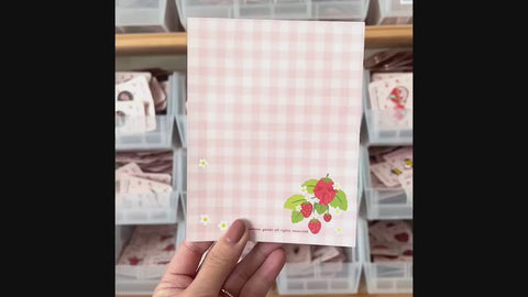 Strawberry Gingham Notepad