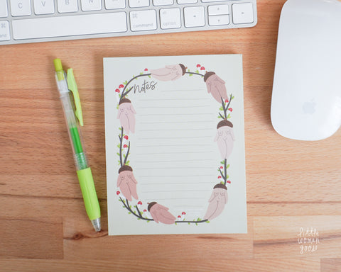 Woodland Mushroom Notepad - Feminist Notepad