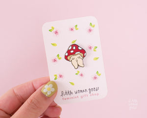 Mushroom Girl Enamel Pin