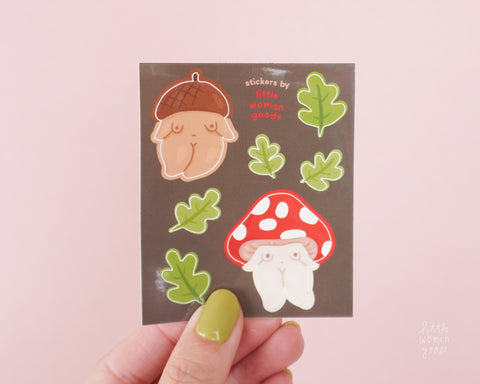 Mushroom Girl Woodland Vinyl Sticker Sheet