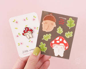 Mushroom Girl Enamel Pin