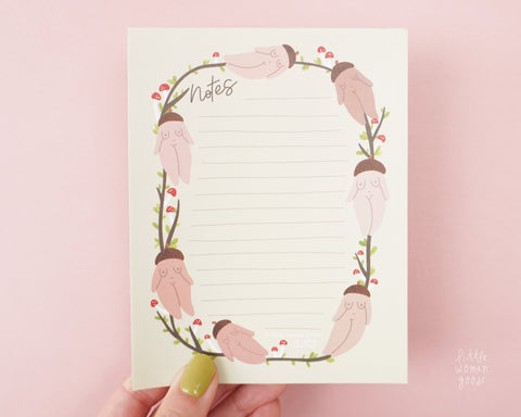 Woodland Mushroom Notepad - Feminist Notepad