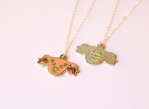 Uterus Charm Necklace Feminist Enamel Jewelry- Gold Blooming Uterus Feminist Gift Cuterus Women' Rights Reproductive Rights Girl Power Art
