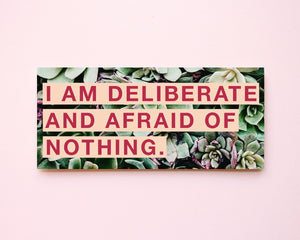 Feminist Vinyl Sticker Audre Lorde- &quot;I am deliberate and afraid of nothing&quot; Illustrated Inspirational Quote Text Weatherproof Decal Laptop