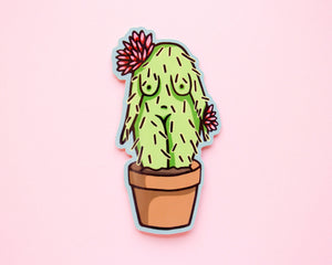 cute succulent stickers Cactus Girl Vinyl Sticker 2 Stickers