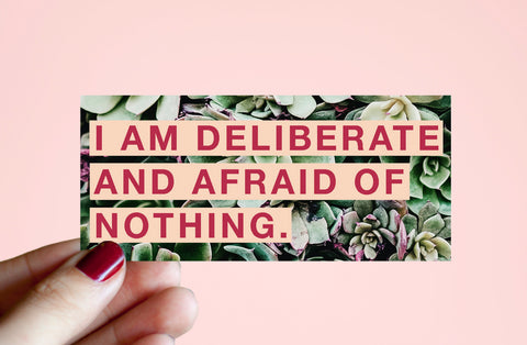 Feminist Vinyl Sticker Audre Lorde- "I am deliberate and afraid of nothing" Illustrated Inspirational Quote Text Weatherproof Decal Laptop
