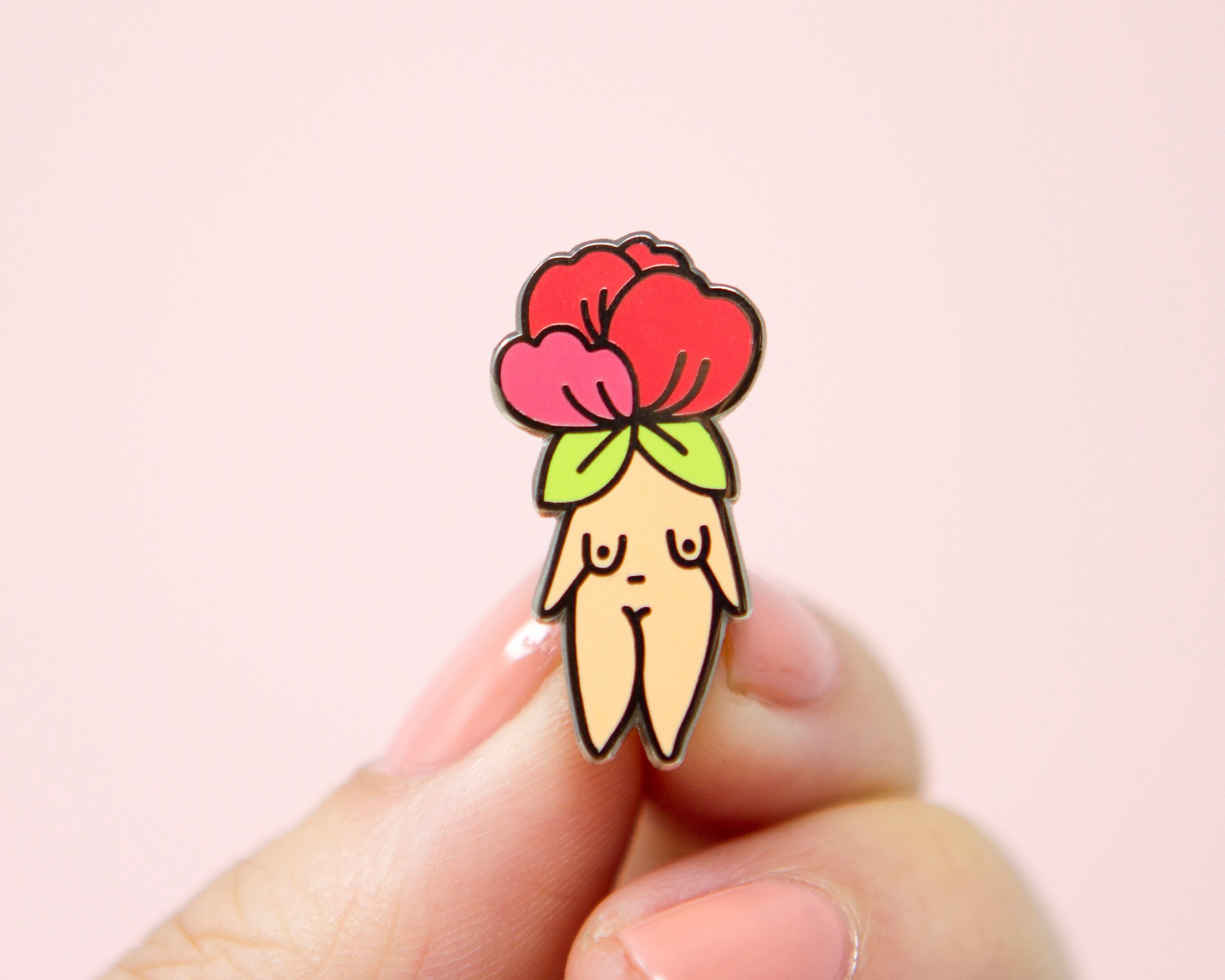 Feminist Enamel Pin Flower Girl-  Body Positive Bachelorette Gift Feminist Gift Feminist Art Girl Power Art