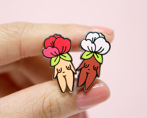 Feminist Enamel Pin Flower Girl-  Body Positive Bachelorette Gift Feminist Gift Feminist Art Girl Power Art