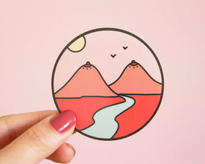 Feminist Vinyl Sticker- Boob Mountains Landscape Desert Landscape Laptop Sticker Planner Sticker
