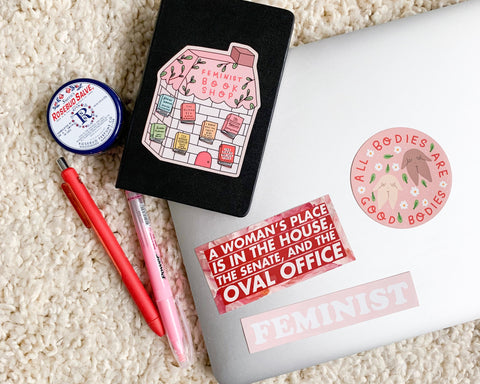 Feminist Vinyl Sticker-  Feminist Book Shop Feminist Literature Planner Sticker Laptop Sticker Bumper Sticker Feminist Gift