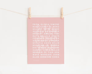 Feminist Heroes Art Print- Inspirational Women Poster Minimalist Graphic Print Powerful Text Strong Empowering Women Changed History