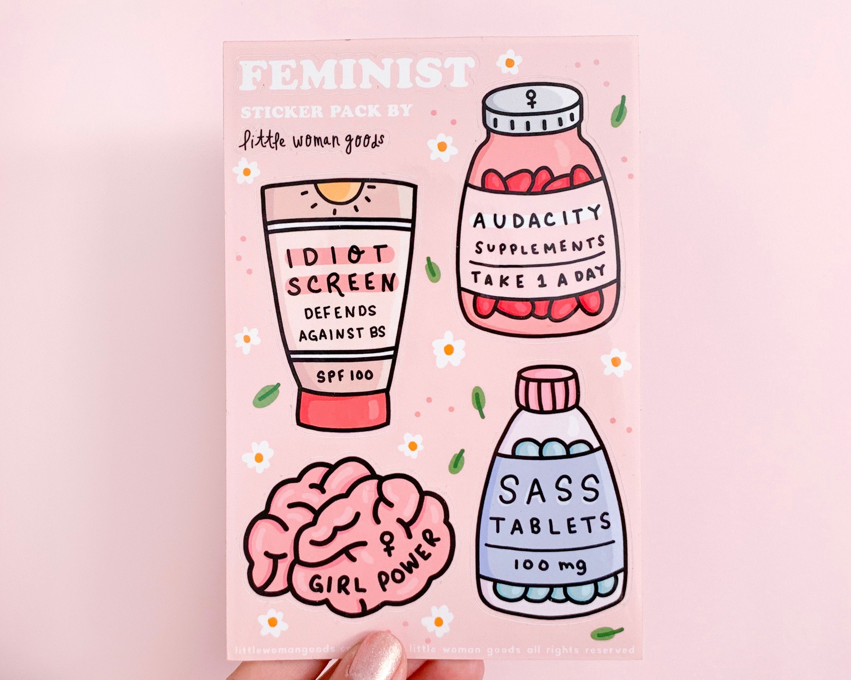 Girl Power Sticker Sheet-Feminist Vinyl Stickers Feminist Planner Stickers Laptop Stickers Waterbottle Stickers Girl Power Gift