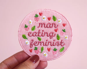 Feminist Patch- Iron on Embroidered Patch &quot;What I Do Is Not Up To You&quot; Cute Floral Accessories Girl Power
