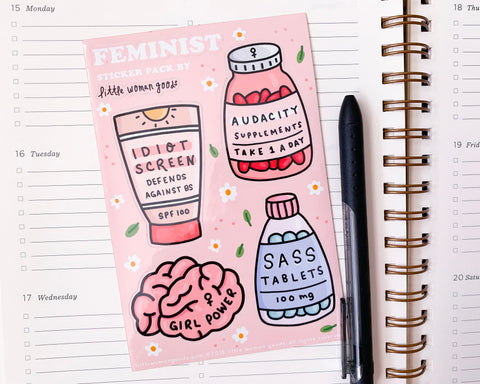 Girl Power Sticker Sheet-Feminist Vinyl Stickers Feminist Planner Stickers Laptop Stickers Waterbottle Stickers Girl Power Gift