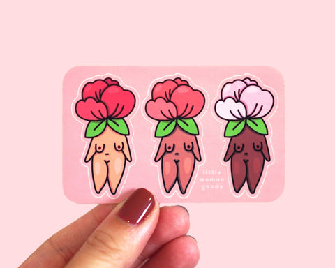 Flower Child Feminist Stickers- Vinyl Stickers Waterproof Laptop Stickers Planner Stickers Journal Stickers Floral Mini Sticker Sheet