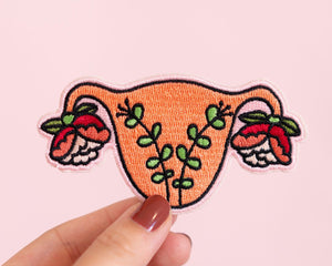 Blooming Uterus Patch- Iron on Embroidered Patch Cuterus Baby Shower Present Feminist Gift Denim Jacket Patches My Body My Choice