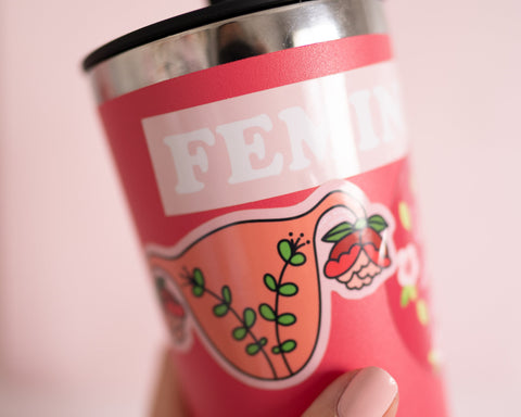 Feminist Uterus Sticker Blooming Uterus- Illustrated Women's Rights Reproductive Rights Weatherproof Decal Bumper Sticker