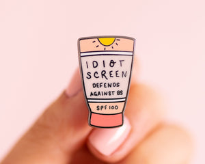 Idiot Screen Enamel Pin- Feminist Enamel Pin Gift Girl Power Empowering Women Funny Cute Pink Enamel Pin