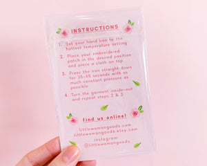 Feminist Patch- Iron on Embroidered Patch &quot;Caution Women Working&quot; Funny Cute Floral Accessories Girl Power