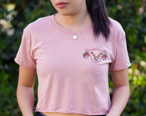 Blooming Uterus T-shirt- Powerful Women Empowering Women Inspiring Women Graphic T Shirt Minimalist Women&#39;s Peach Pink Shirt