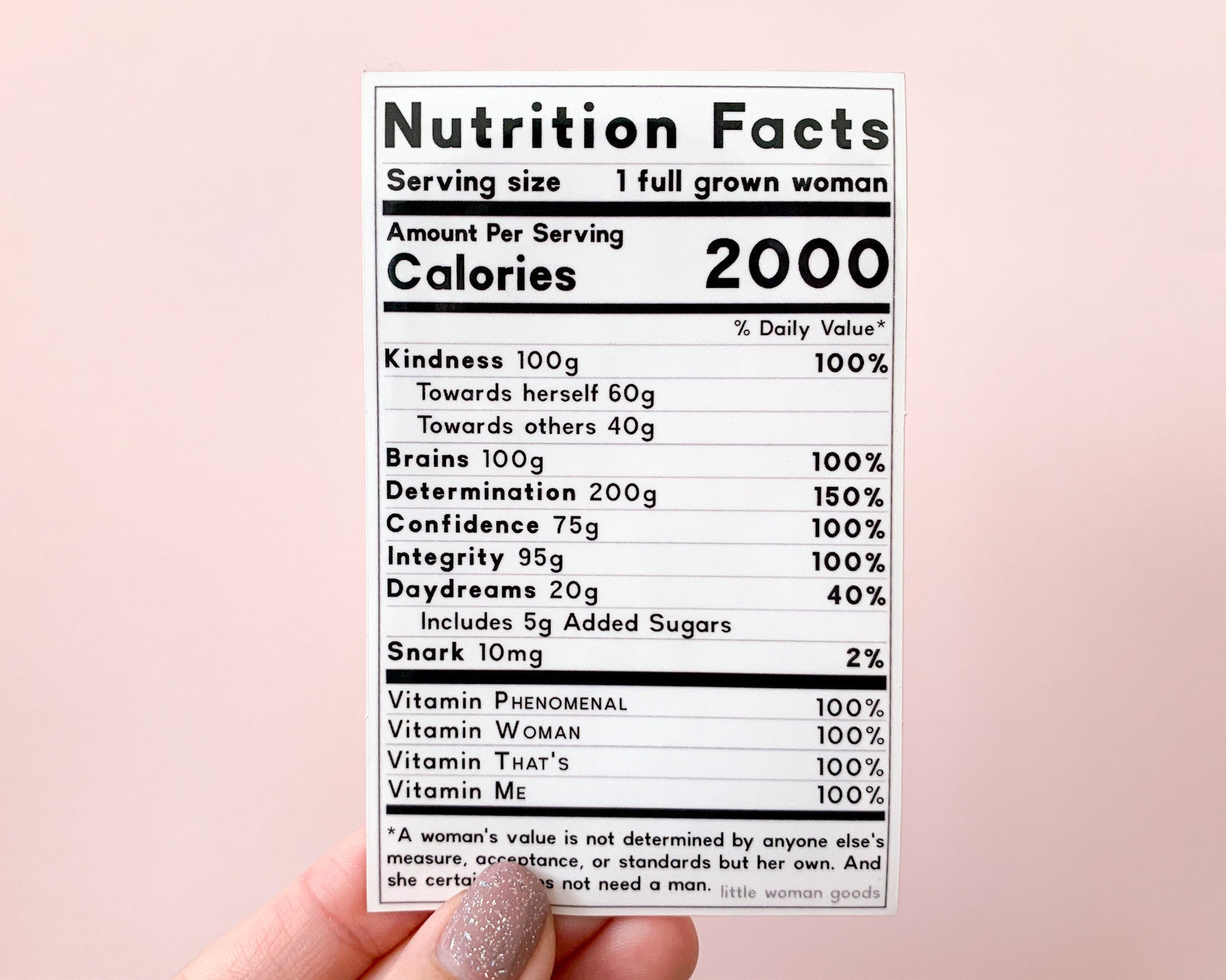Nutrition Facts Vinyl Sticker