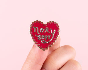 Not Sorry Enamel Pin- Feminist Art Cute Red Heart Unapologetic Powerful Strong Women Empowering Gift Girl Power